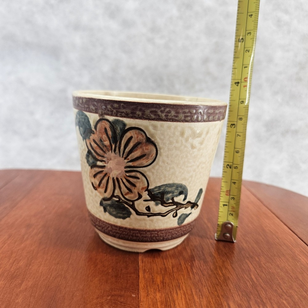 Vintage Made in Japan‎ Ceramic Floral Planter Succulent Cactus Pot Decor - Picture 4 of 6